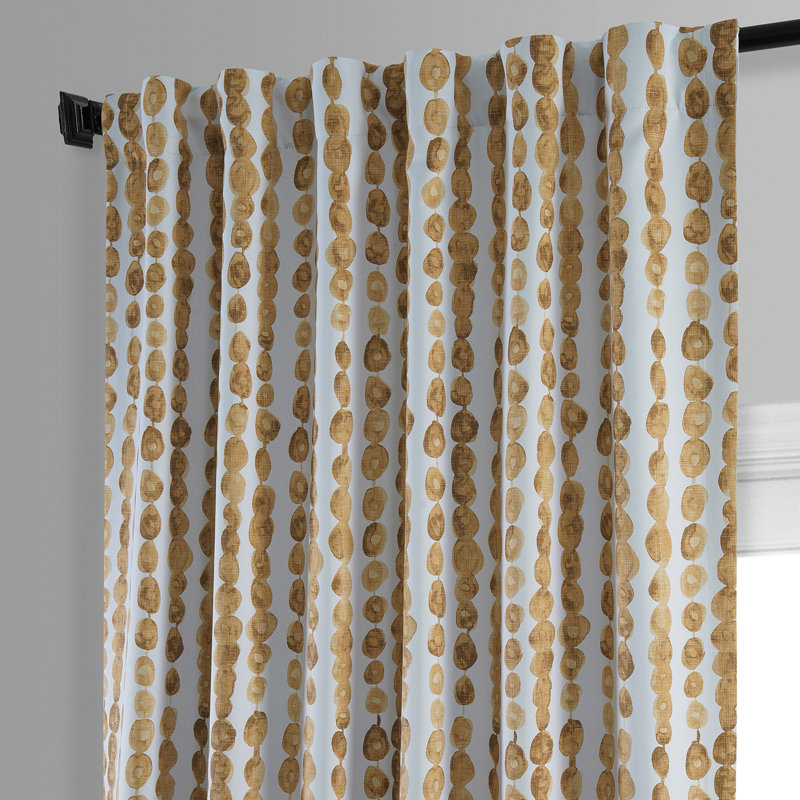 Bionka Gumdrop Mid-Century Modern Print Room Darkening Curtains for Bedroom Singel Panel, 50" W x 96" L, Honey Gold