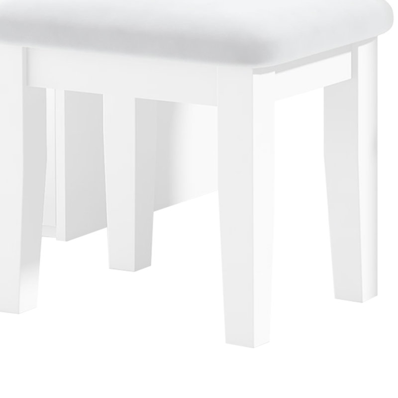 Margo Vanity Set With Lighted Mirror And Padded Stool, White-Gray