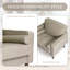 Fauteuil club capitonné à accoudoirs carrés en similicuir avec 2 coussins-1509266250