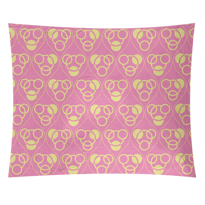 Tapisserie, H 27,5 po x l 37,5 po, Rose/jaune