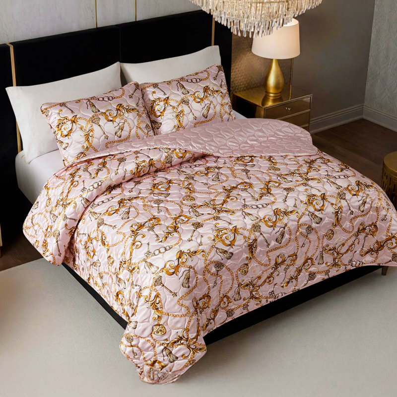 Baby Phat Satin Chain Quilt Set, King
