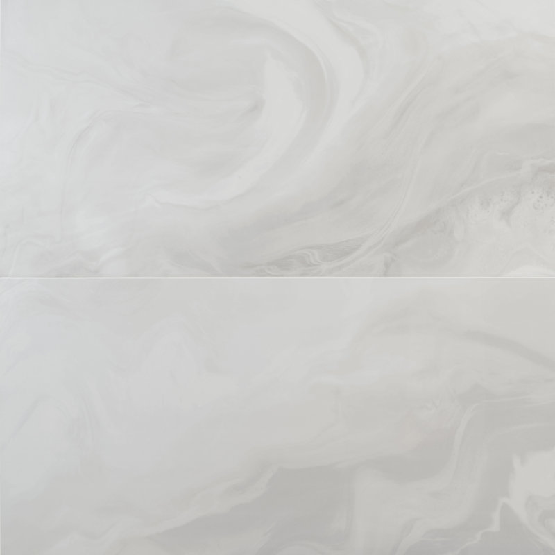 23.62 in. x 47.24. in Polished Porcelain Marble Look Floor & Wall Tile (15.49 Sq. Ft./Case), White