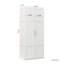 Armoire haute et armoire de cuisine avec 2 portes et 3 cloisons pour séparer 4 espaces de rangement, blanc