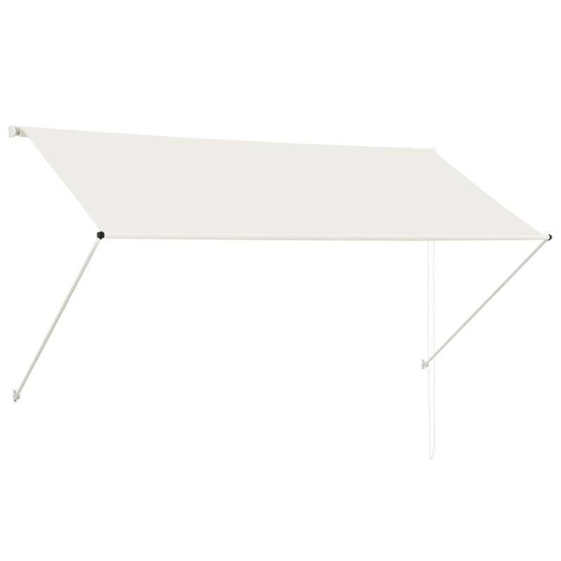 Dakota Fields 250cm W x 150cm D Polyester Cover Retractable Patio Awning, 1m W x 1.5m D, Cream