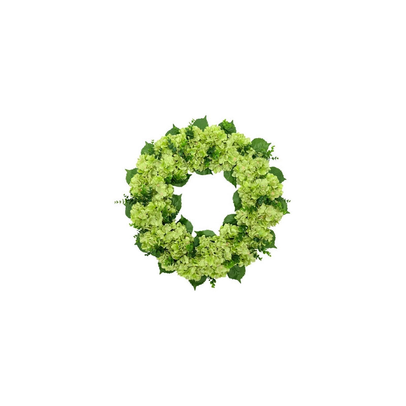 30" Artificial Light Green Hydrangea Wreath