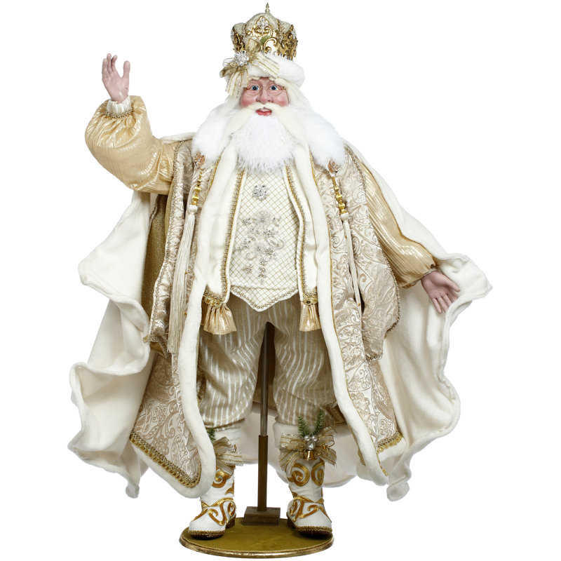 Snow And Pearls Santa - 54 Inches