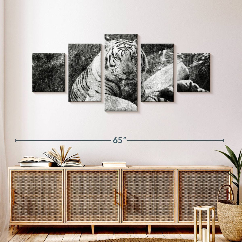 Tigre blanc texturé, H 24 po x l 55 po
