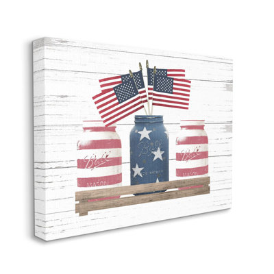 «Rustic Patriotic Jars American Pride» par Patricia Mendes, impression d'art graphique