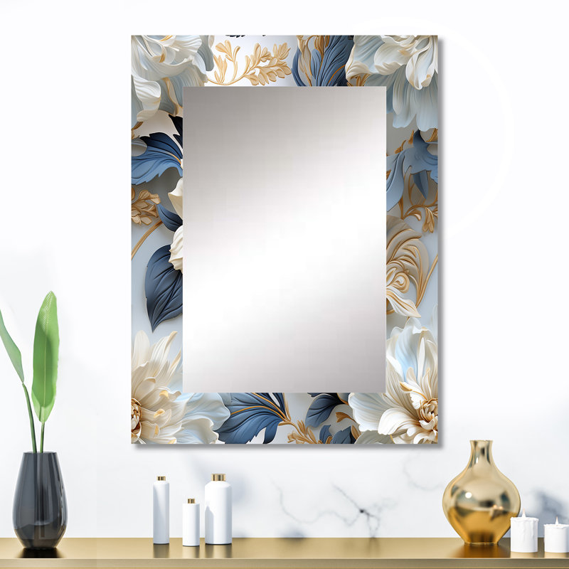 Kruse Ethereal Rococo Flourish Victorian Pattern - Miroir mural décoratif floral, 32 po x 24 po