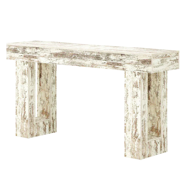 Stable TV Stand,Elegant Console Table,Wooden Side Table, White