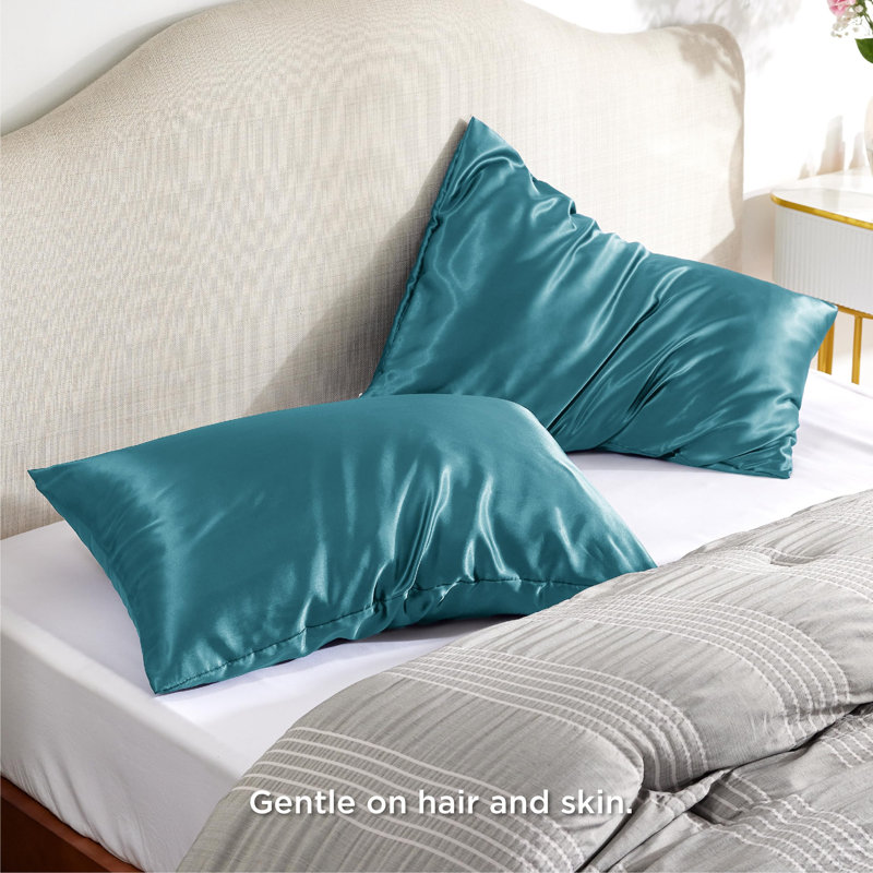 Housse de coussin avec fermeture à glissière, Bleu sarcelle, Très grand