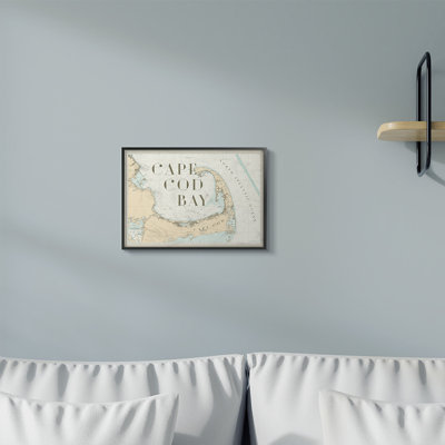 «Cape Cod Bay Beach Vintage Map Word Design», impression