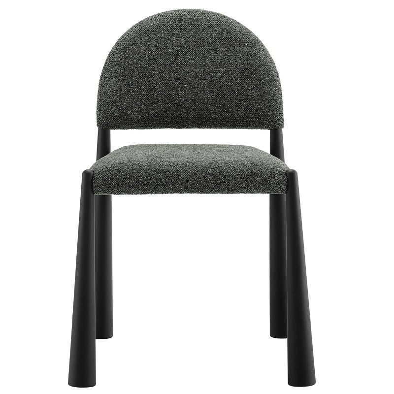 Hayley Upholstered Fabric Dining Side Chair, Anthracite, Black