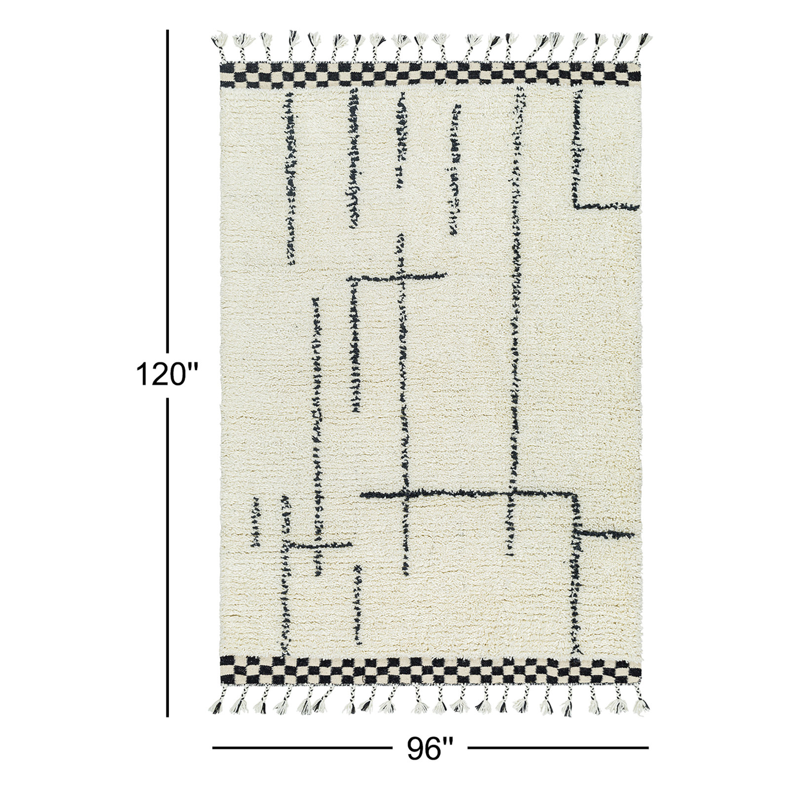 Keon Handmade Wool Cream Rug, Rectangle 8' x 10'