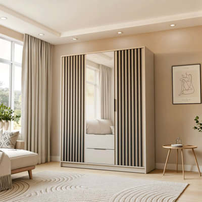 NELA Wardrobe with Slatted Fronts