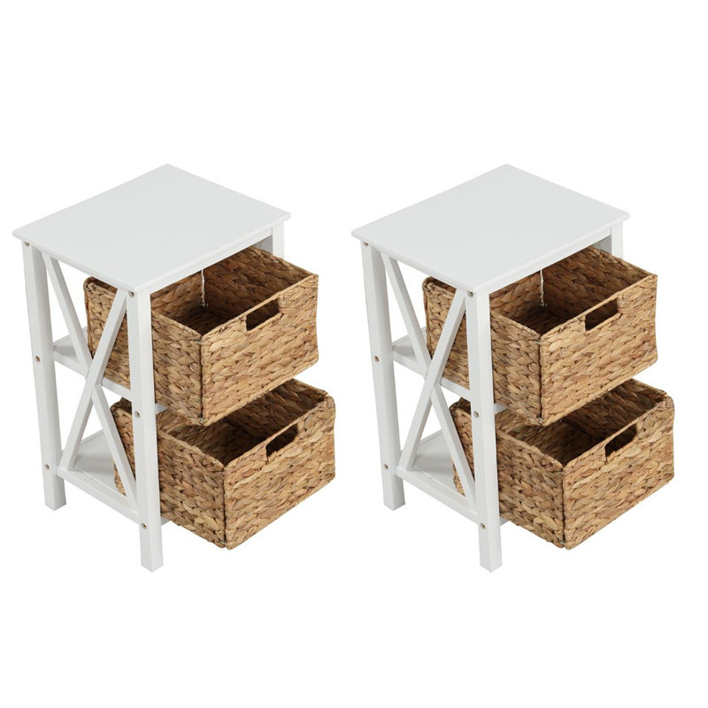 36cm W Metal Bedside Table