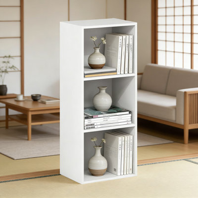 Bibliothèque à 3 cubes, tablette de rangement ouverte à dossier fermé, bibliothèque moderne pour le bureau à domicile et le salon, assemblage facile, conception compacte