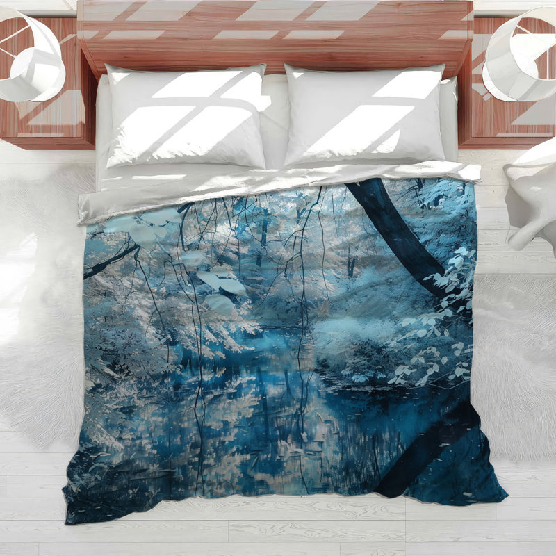 Frozen Forest Nature Microfiber Duvet Cover, Twin Duvet Cover