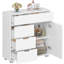 Sideboard Storage Cabinet, Morden Kitchen Cabinets with Adjustable Shelf, Freestanding Kitchen Cupboard Buffet, for Dining Room, Living Room, White -924062006