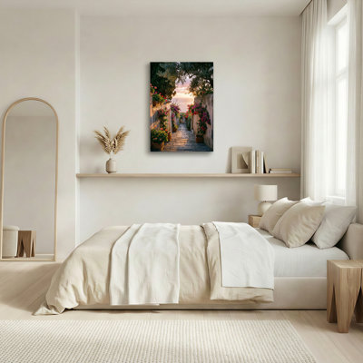 «Gallery Wrap», art mural sur toile pour le salon, la chambre à coucher, le bureau ou le vestibule - décoration murale décorative avec allée au coucher du soleil
