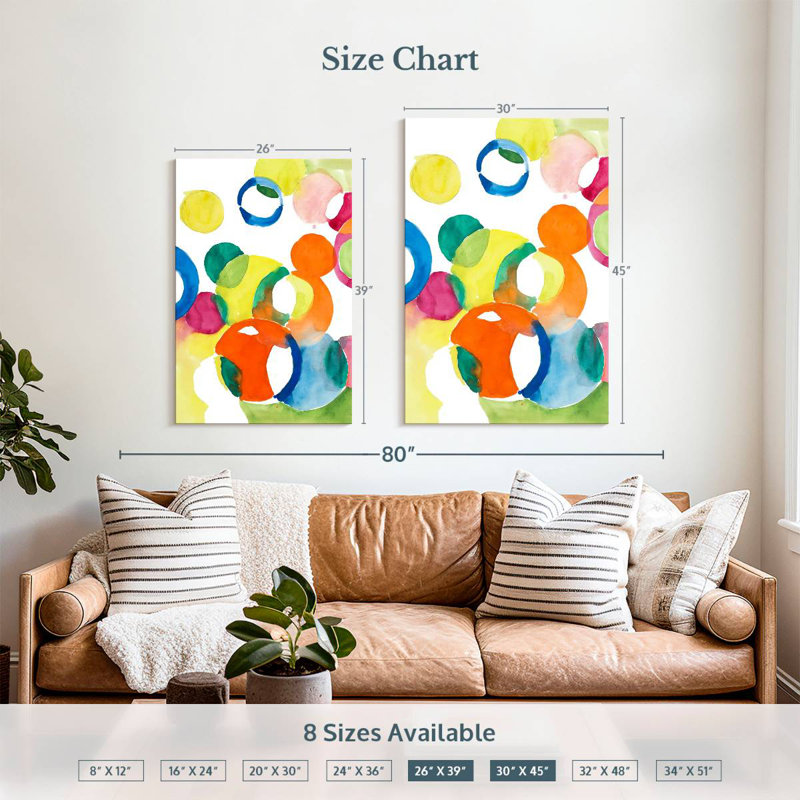 Cercles colorés Avery, H 39 po x l 26 po