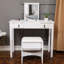 Coiffeuse avec miroir simple rabattable