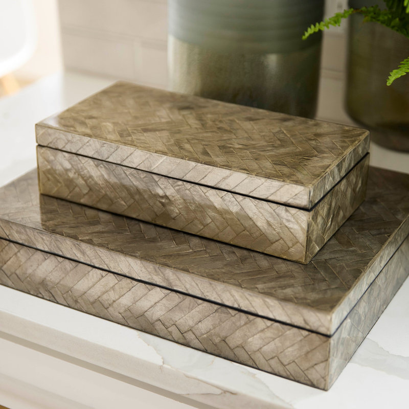 Triton Decorative Box, 3.25" H x 16.25" W x 12.25" D, Smoke
