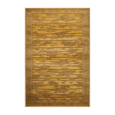 Machine Washable Art Deco Brown Area Rug