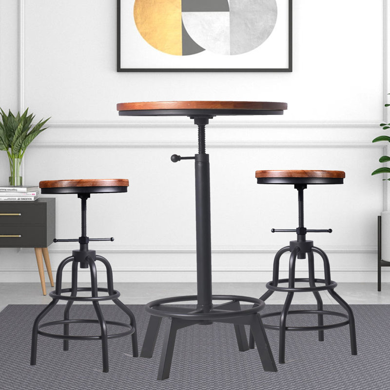 Javin 2 - Person Pine Solid Wood Top Four Leg Dining Set