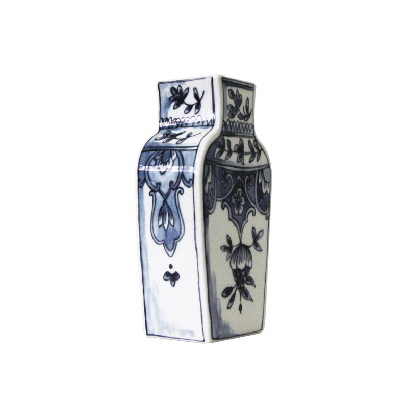 Well Versed Porcelain Table Vase, Blue
