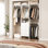 Système de placard réglable en bois jusqu'à l 59 po avec rangement et tiroirs en tissu