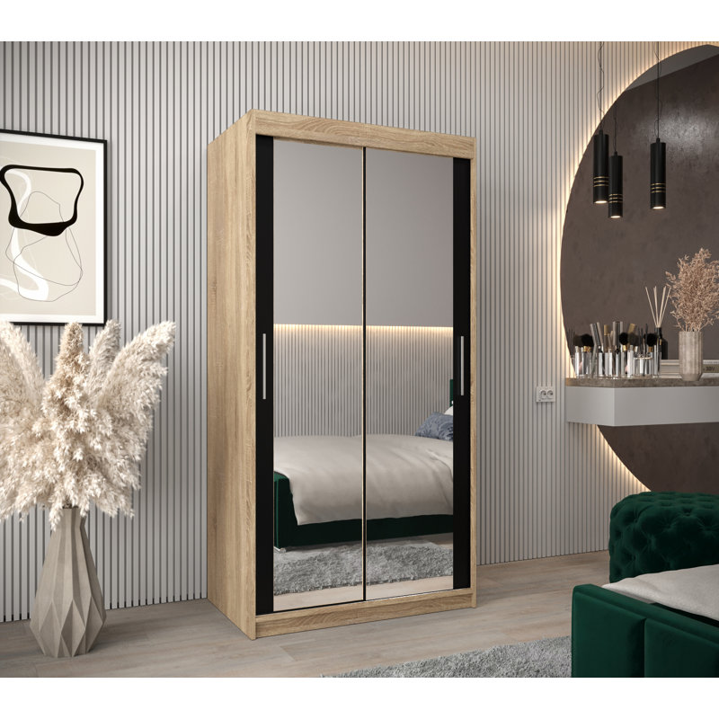 Aba 2 Door Manufactured Wood Wardrobe, Sonoma Oak