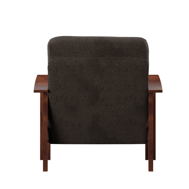 Encinal Upholstered Armchair, Dark Brown Champion Fabric, Oak
