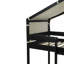 Lit superposé en bois avec tente-1020239847