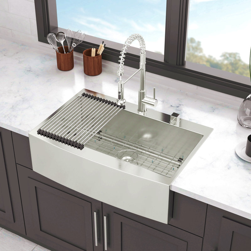 33 Drop In Farmhouse Sink - 33*22*10 Inch Kitchen Sink Stainless Steel 16 Gauge Topmount Apron Front Kitchen Sink
