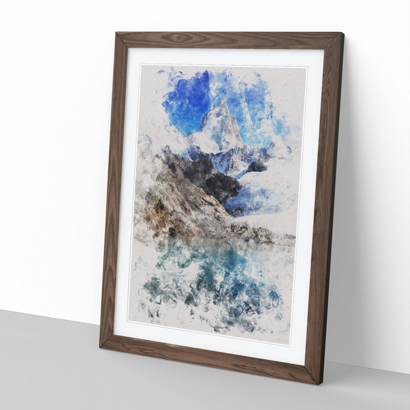 Glacier in Argentina - Picture Frame Painting, Walnut Framed, 48cm H x 36cm W x 2cm D