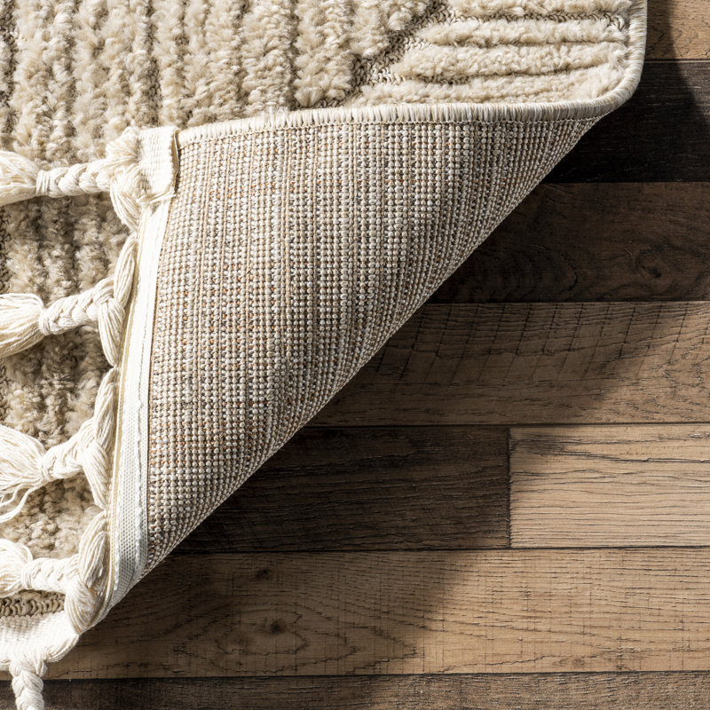 Kerry Textured Geometric Tasseled Area Rug, Rectangle 10' x 14'