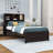 Wooden Platform Bed with 2 Drawers and Charging Stations-496026116-496026123