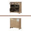 Armoire de rangement rustique avec deux tiroirs et quatre paniers en rotin classiques pour la salle à manger / salon-931640274