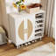 20 Pairs Shoe Storage Cabinet With 2 Doors And 8 Adjustable Shelves For Entryway