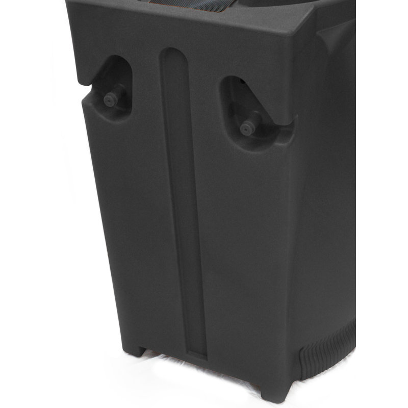 Black 65-Gallon Plastic Urn-Style Rain Barrel with Planter