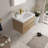 30" Wall-Mounted Bathroom Vanity Floating Single Sink Vanity with Stone Resin Top and Basin, 2 Soft Close Drawers-1788644768