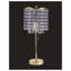 Lampe de table en cristal doré 19 pouces avec perles de cristal suspendues - Finition or polie pour les salons glamour et transitionnels
