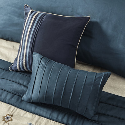 Édredon bleu marine 7 pièces - Broderie scintillante