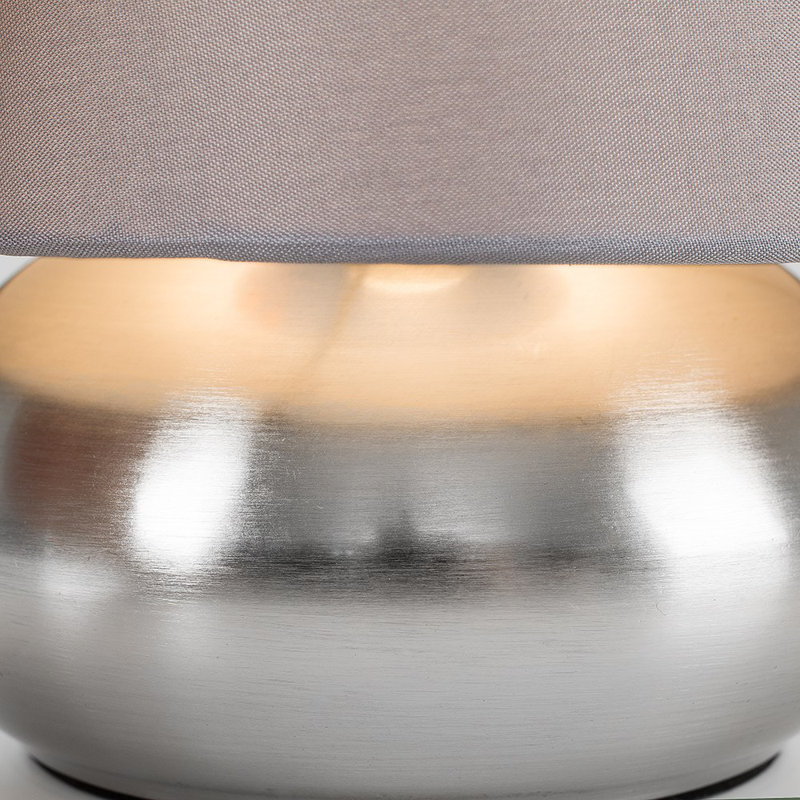 Vatukoula Metal Table Lamp, Grey, Nickel 
