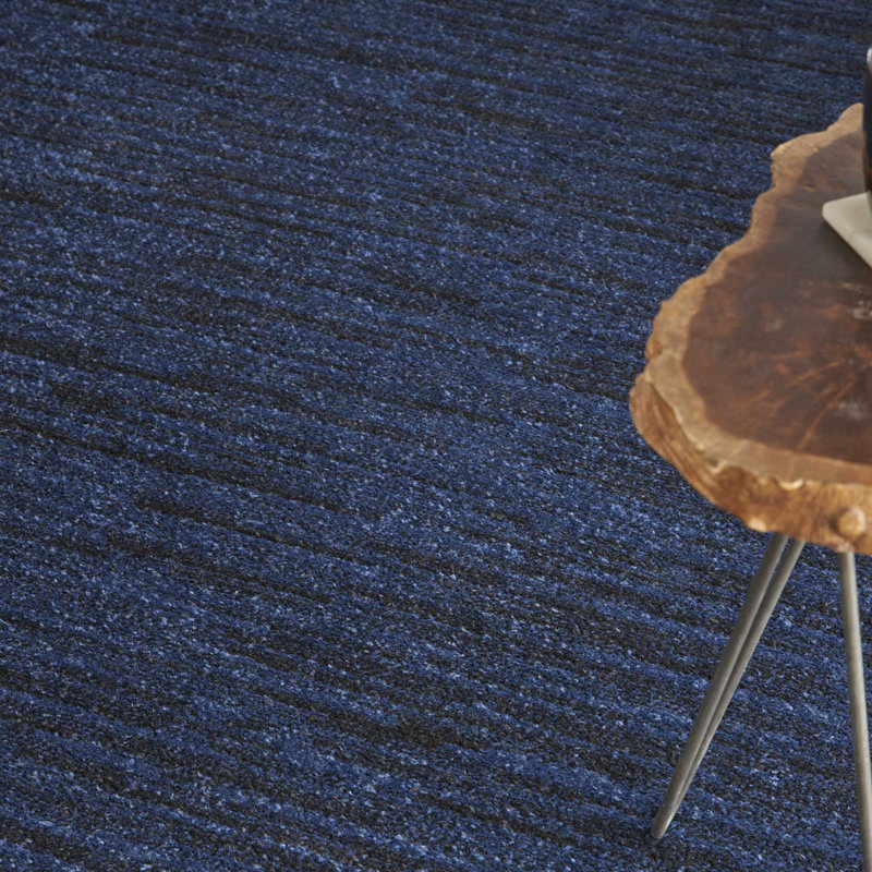 Tapis intérieur / extérieur bleu Mullican Sandy, Rectangle 6 pi x 9 pi