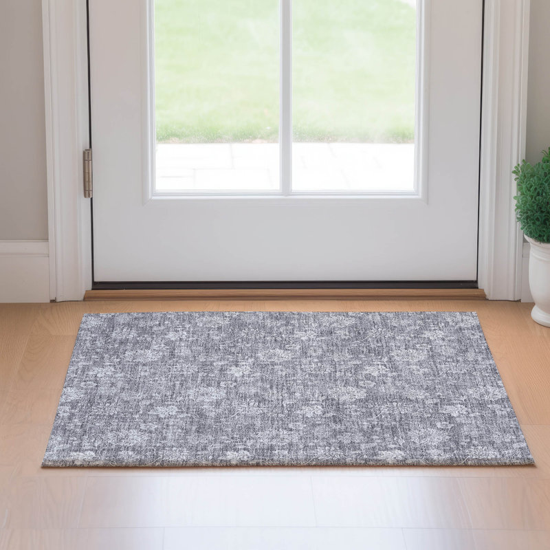 Premium Machine Washable Prisco Gray Rug, Rectangle 1'8" x 2'6"