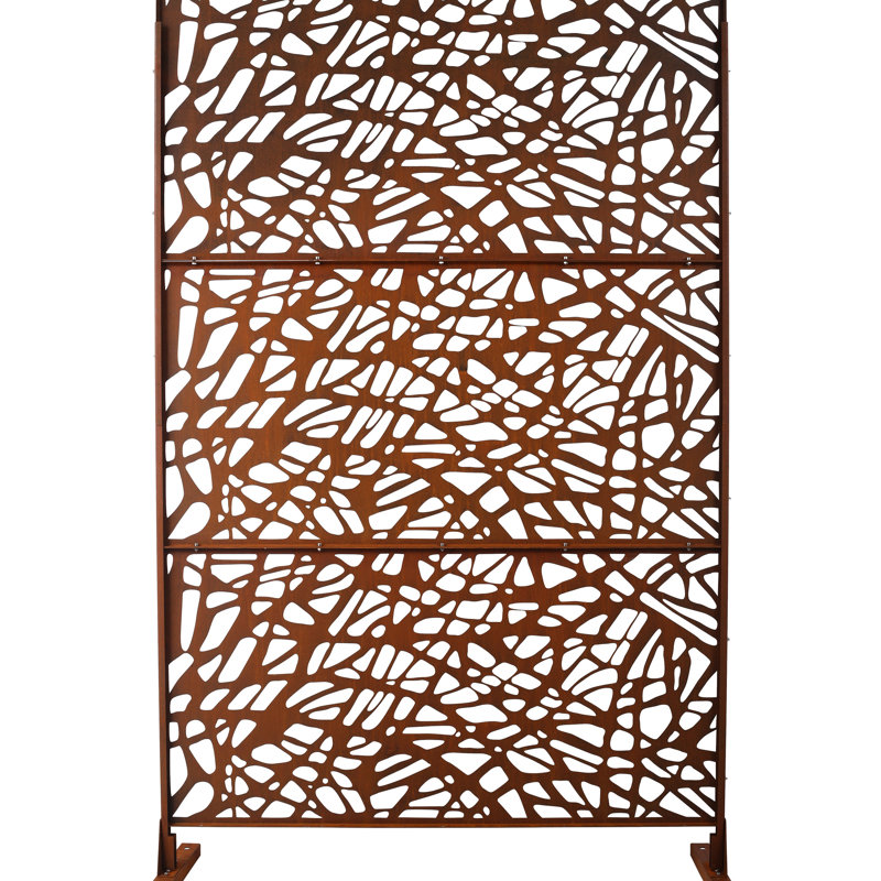 Écran d'intimité en métal rouille - H 76 po x l 76 po pour patio, terrasse, balcon, écran intérieur autoportant, idéal pour