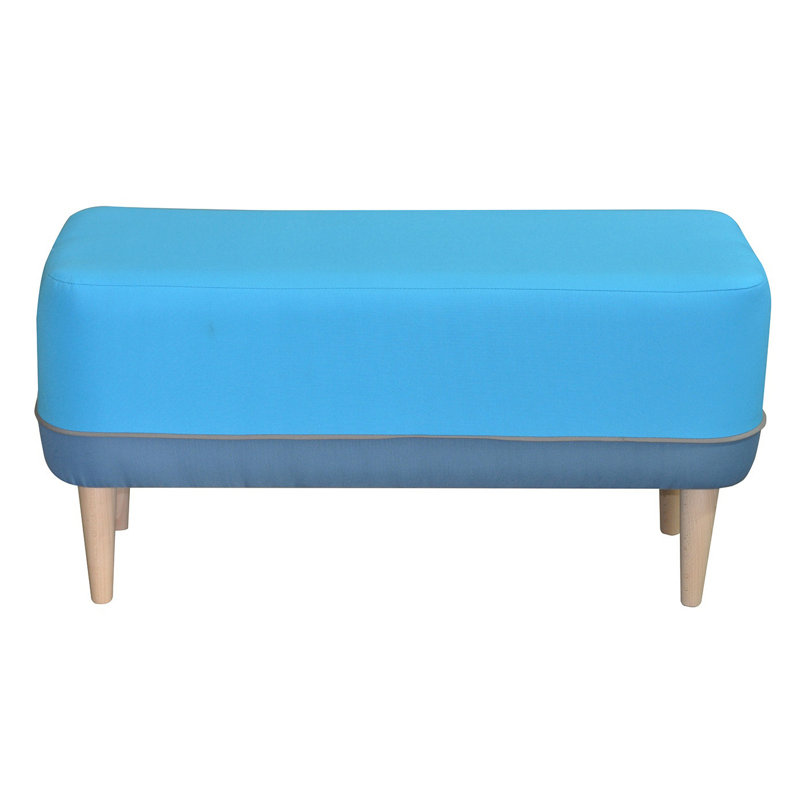 Cubi Polyester Blend Upholstered Bench, Blue