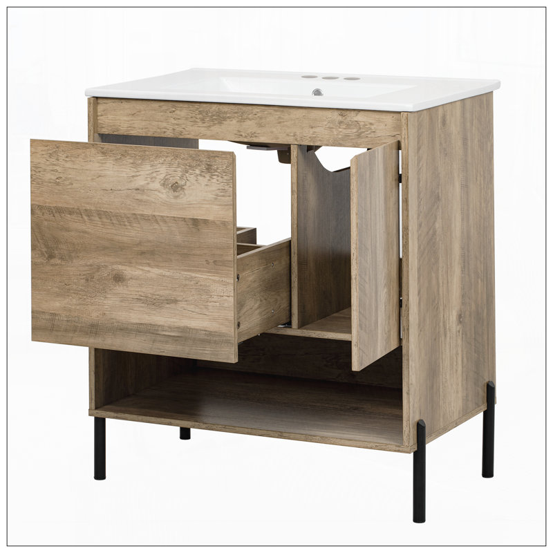 Meuble-lavabo moderne 30 po avec tiroir coulissant
